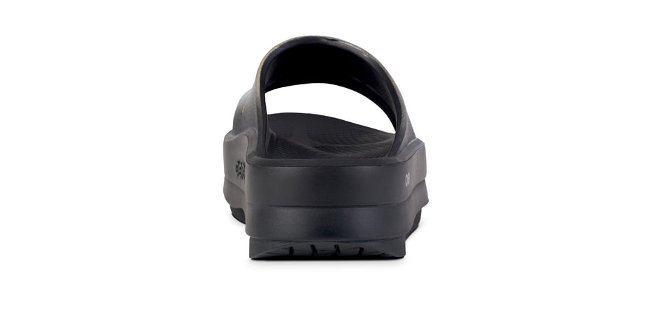 OOFOS Women's OOmega OOahh Luxe Recovery Slide Sandal - Latte