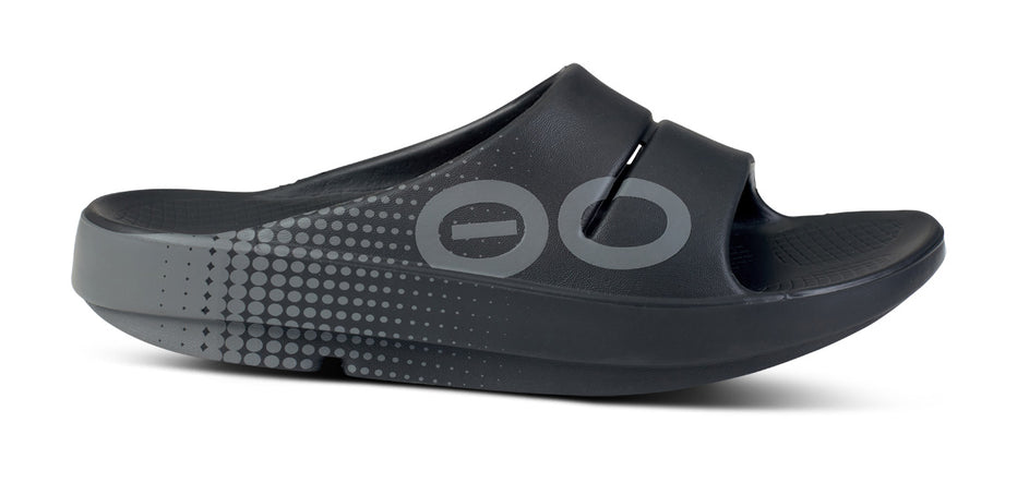 Men's OOahh Sport Slide Sandal - Black Matrix – oofos.co.uk