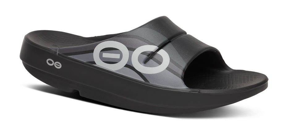 Men's OOahh Sport Slide Sandal - Black Wave – oofos.co.uk