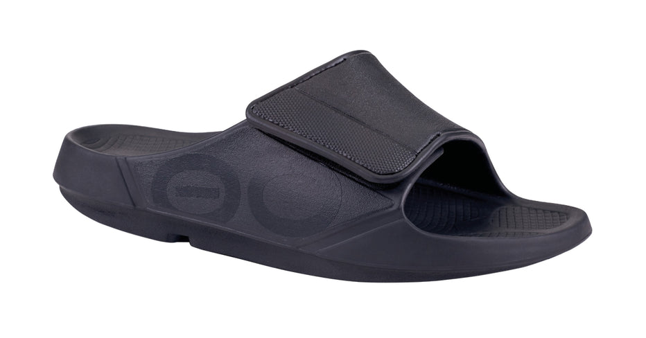 OOFOS Men's OOahh Sport Flex Recovery Slide Sandal - Matt Black