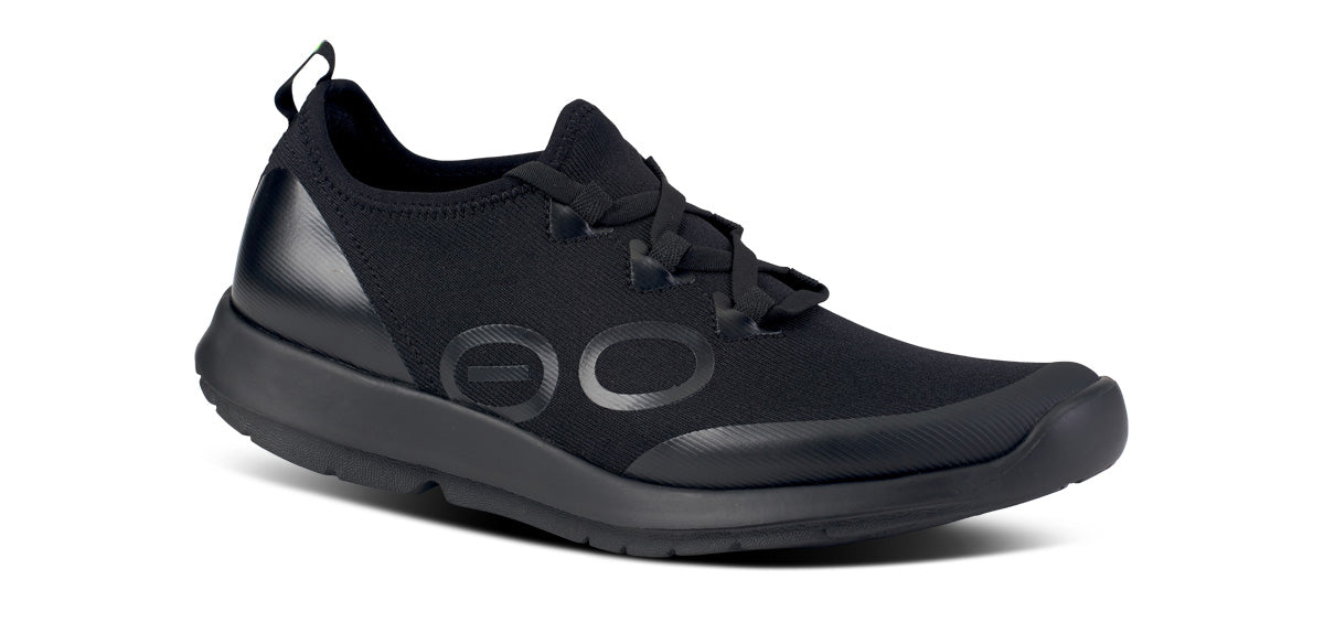 OOFOS Women's OOmg Sport Lace Recovery Shoe Black oofos.co.uk