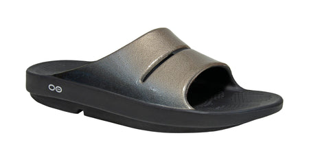 OOFOS Women's OOahh Luxe Recovery Slide Sandal Latte –
