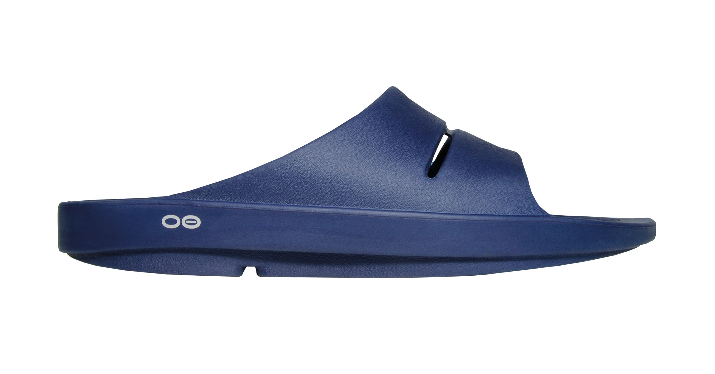 OOFOS Women's OOahh Recovery Slide Sandal Navy oofos.co.uk